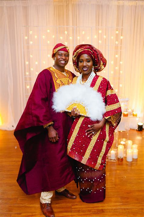 Burgundy And Gold Nigerian Wedding Attire Fashion Nigerian Wedding