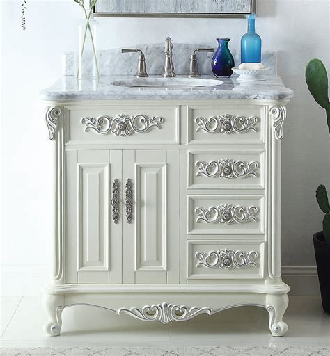 Any bathroom would surely benefit from any antique bathroom vanity as this look will be significantly enhanced with this one bathroom addition. 36" Benton Collection Verondia Antique Style White ...