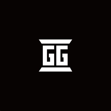 Gg Logo Monogram With Pillar Shape Designs Template 2963342 Vector Art