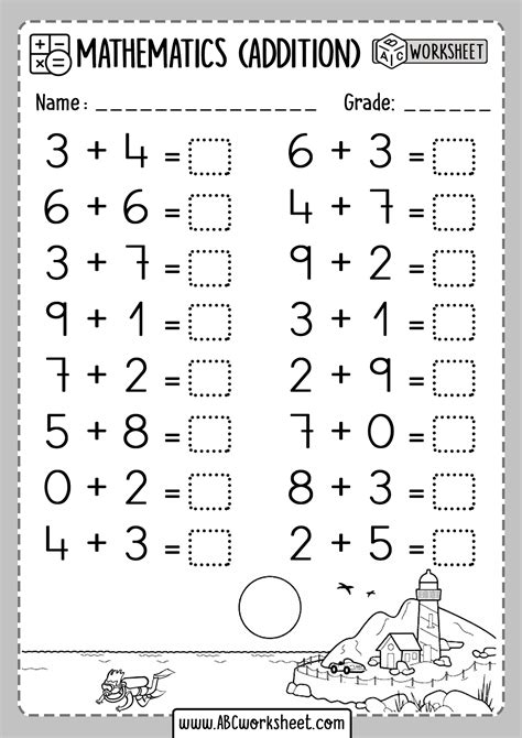 Free Printable Addition Worksheets For Kindergarten
