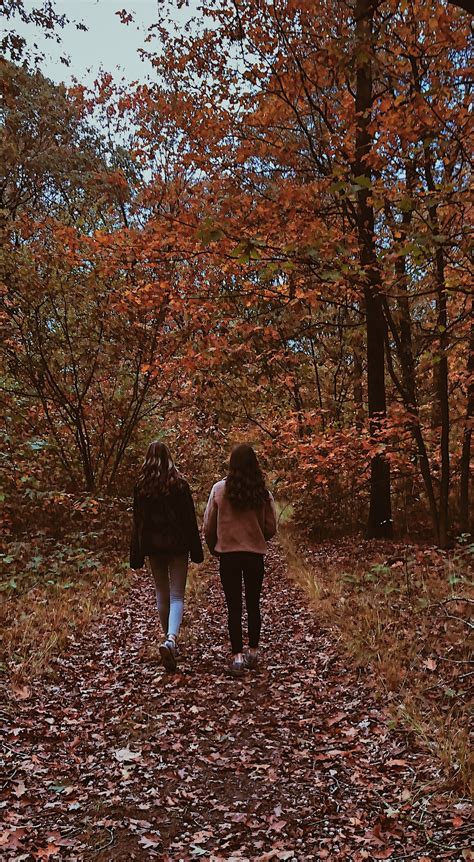 walking in the forest with my best friend 🌳🍂👭 photo best friends cute friend photos best
