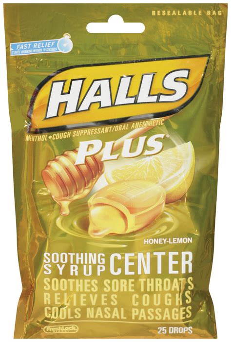 Halls Cough Suppressant Drops Honey Lemon Plus 25 Ea Medshopexpress