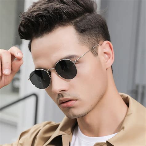 Retro Men Sunglasses Fashion Round Unisex Brand Designer Sun Glasses Polarized Coating Uv400