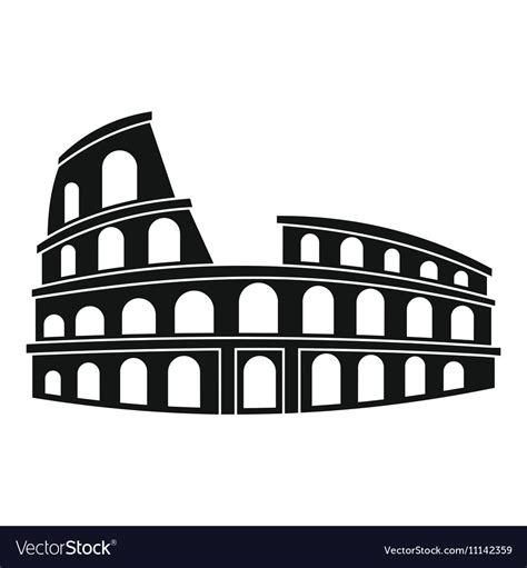Roman Colosseum Icon Simple Style Royalty Free Vector Image