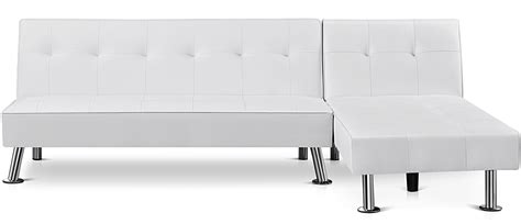 Yaheetech Convertible Sectional Sofa Couch Modern Faux Leather Couch With Chrome Metal Legs L