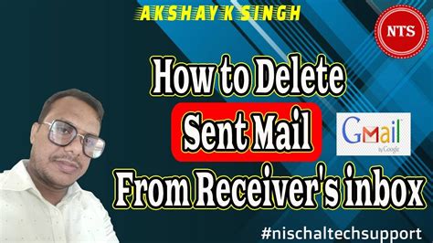 How To Delete Sent Mail From Receivers Inbox Youtube