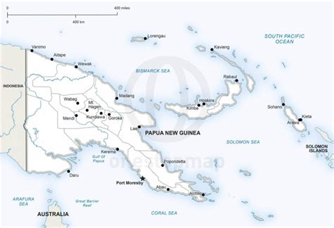 Free Vector Map Papua New Guinea Outline One Stop Map