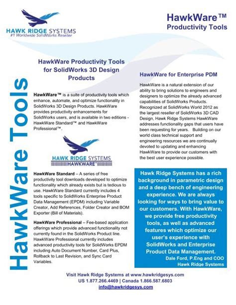 Hawkware Tools Hawk Ridge Systems