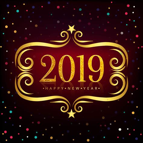 Happy New Year 2019 Card Celebration Colorful Background 270948 Vector