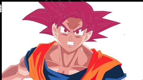 Super Saiyan God Goku Speed Painting Youtube