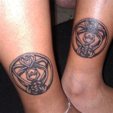 Mine And My Sisters Tattoo My Leg On Left Hers On Right Celtic