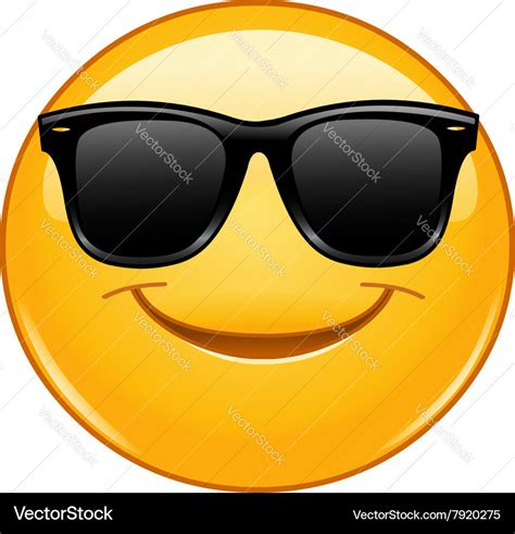Smiling Emoticon With Sunglasses Royalty Free Vector Image