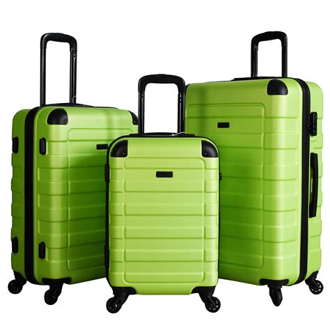 Buy Prime Suitcases Hardside Luggage With Spinner Wheels Green 3