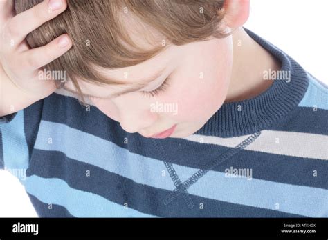 Sad Young Boy Stock Photo Alamy
