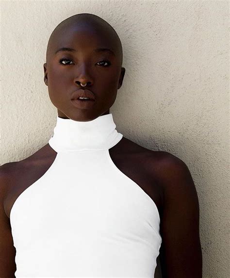Pin By Laura Djae On Blackn White Beautiful Dark Skin Bald Girl