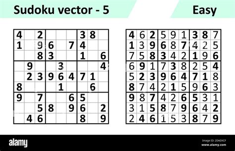 Sudoku Game With Answers Simple Vector Design Set Sudoku Blank