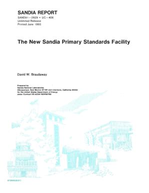 Fillable Online The New Sandia Primary Standards Facility. Sandia National Labs Primary ...