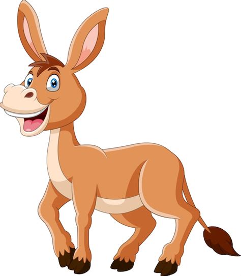 Ilustración De Dibujos Animados Lindo Burro Vector Premium