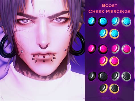 Simomo Cc ~boost Cheek Piercings~ 15 Swatches Emily Cc Finds