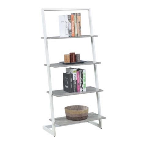 Convenience Concepts 111289c1wf Graystone 4 Tier Ladder Bookcase