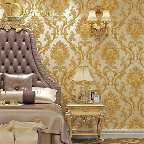 Luxury Simple European 3d Striped Damask Wallpaper For Walls Decor
