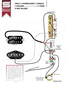 I just got an hb sized p90 and want to put it in the neck position with a. Tele Wiring Diagram - 1 Humbucker, 1 Single Coil with push/pull | Guitar, Diy guitar pedal ...