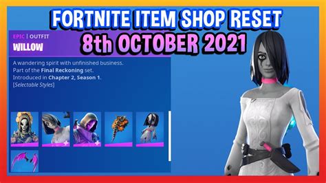 the final reckoning pack is back fortnite item shop reset 8th october 2021 youtube