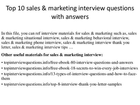 Top 10 Sales And Marketing Interview Questions With Answers