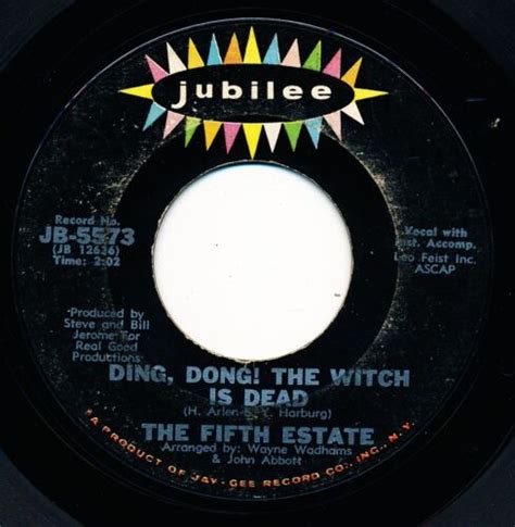 The Fifth Estate Ding Dong The Witch Is Dead The Rub A Dub 45