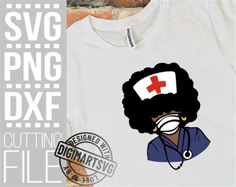 Black Nurse svg, Afro Woman svg, Nurse Hat, Nurse Stencil svg, Safe