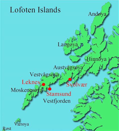 Lofoten Noruega Mapa De Las Islas Lofoten Noruega Mapa Norte De