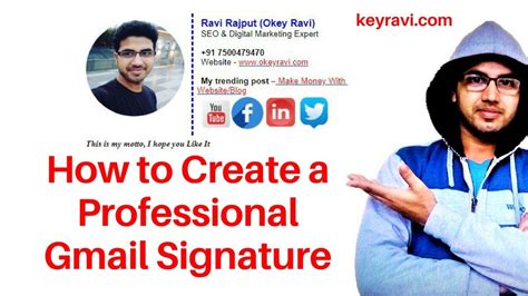 How To Create Professional Gmail Signature Add Auto Text And Image Below