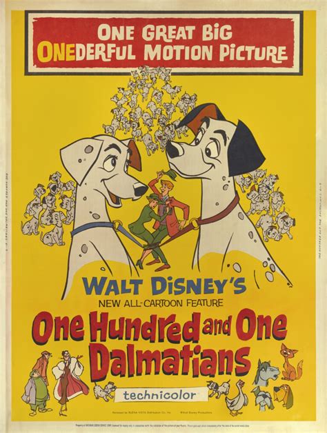 One Hundred And One Dalmatians 1961 Poster Us Original Film