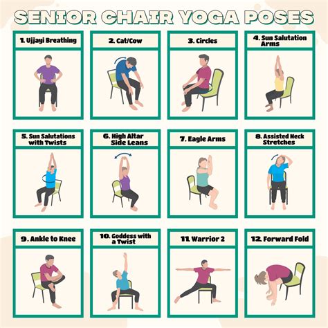 Chair Yoga Poses 10 Free PDF Printables Printablee