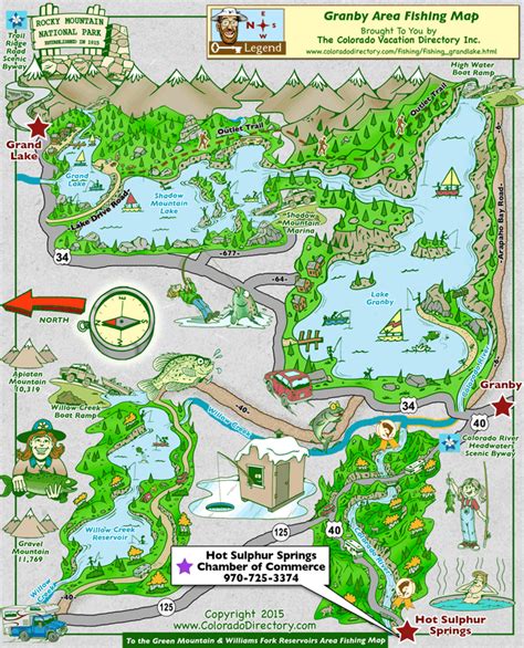 Grand Lake Fishing Map Colorado Vacation Directory