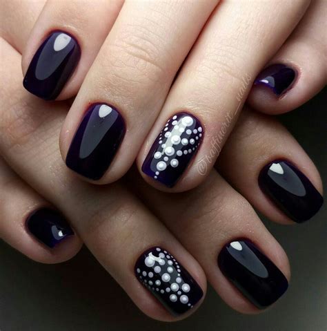 43 Must Try Polish Nail Design For You Dark Purple Nails Purple Nail