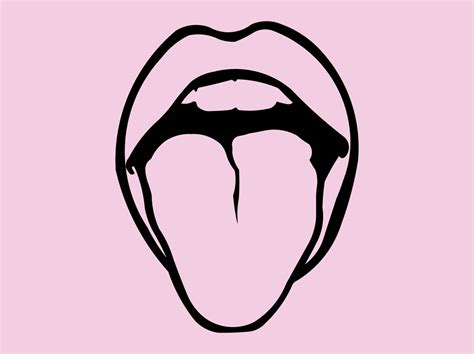 Sticking Tongue Out Vector Footage Of A Pair Of Lips Cartoon Graphics