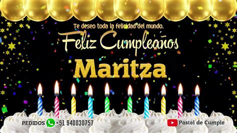 Feliz Cumpleaños Maritza Pastel de Cumpleaños con Música para Maritza