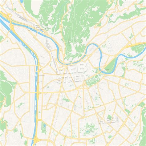 Grenoble France Vector Map Classic Colors Hebstreits Sketches