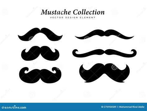 Mustache Vector Illustration Element Collection With Handlebar