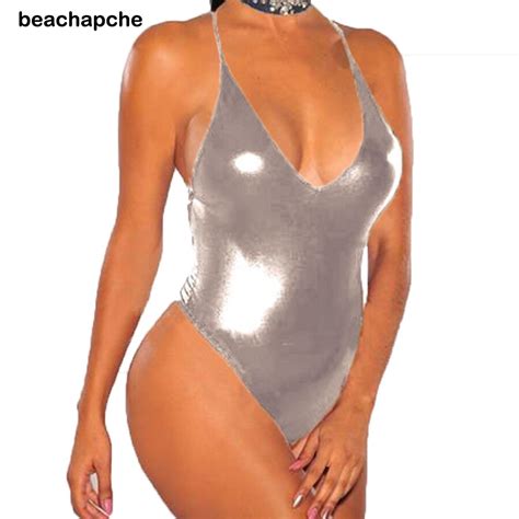 2017 Sexy Fashion One Piece Bandage Bodysuits For Women Deep V Neck