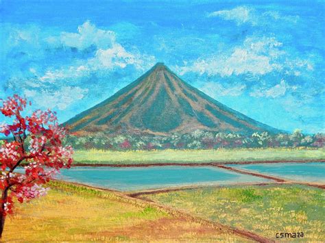 Bulkang Mayon Painting By Cyril Maza
