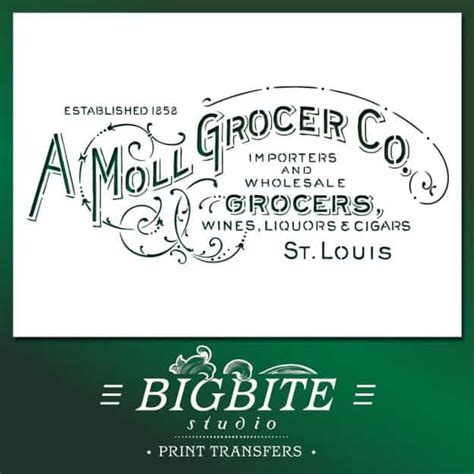 Vintage Grocery Sign Advert Stencil 026 Bigbite Studio Print Transfers