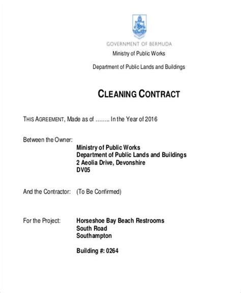 Printable & editable cleaning contract template in ms word (.doc), open office (.odt) and pdf format. 15+ Cleaning Contract Templates - Docs, Word, PDF, Apple ...