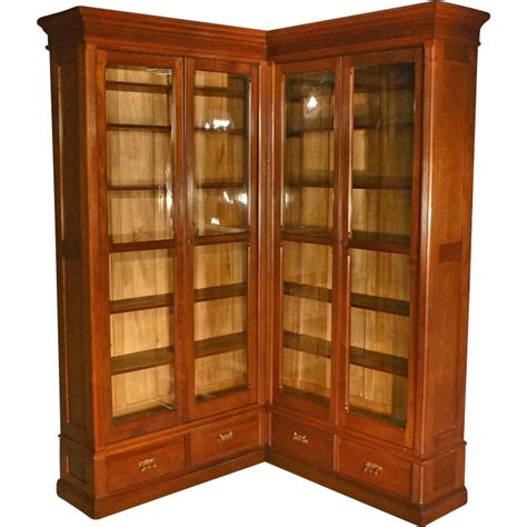 Walnut Victorian Corner Bookcase | Corner furniture, Corner bookcase, Victorian decor
