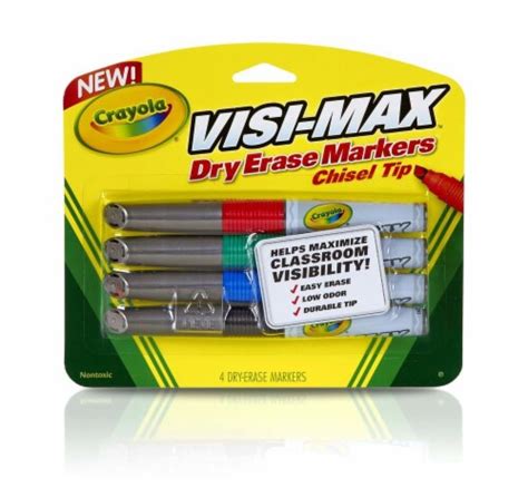 Crayola Visi Max Dry Erase Markers Chisel Tip 4 Count 4 Count Kroger