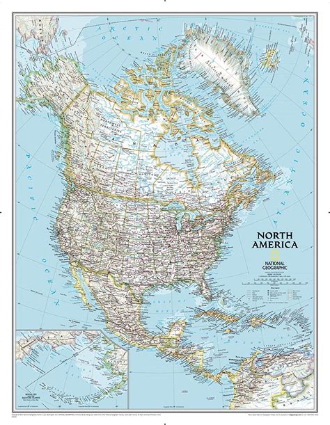 National Geographic North America Classic Political Wall Map