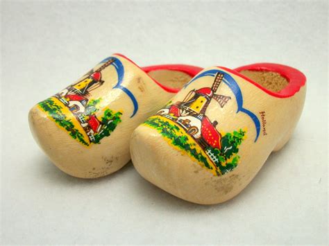 Vintage Mini Dutch Clogs Wooden Shoe Souvenirs