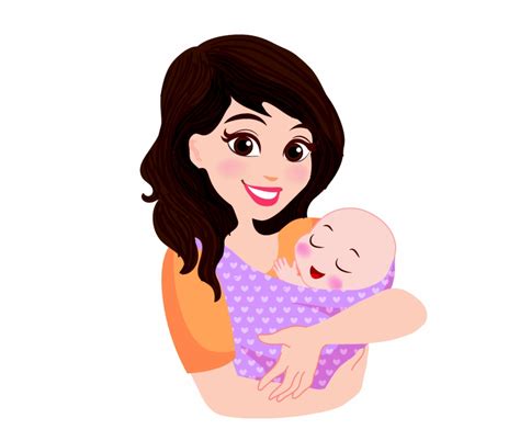 Cartoon Mom And Baby Transparent Png Download 3872047