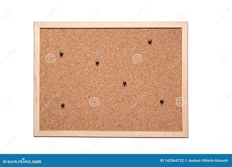 Cork Board With Pins Isolated On White Background With Clipping Path